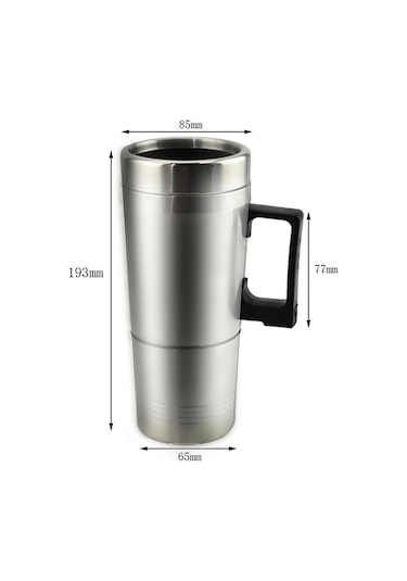 Sones Dc 12v Paslanmaz Çelik Araba Elektrikli Su Isıtıcısı Isıtmalı Kupa Isıtma Kupası Şarj Cihazı Çakmak, Kapasite: 300ml
