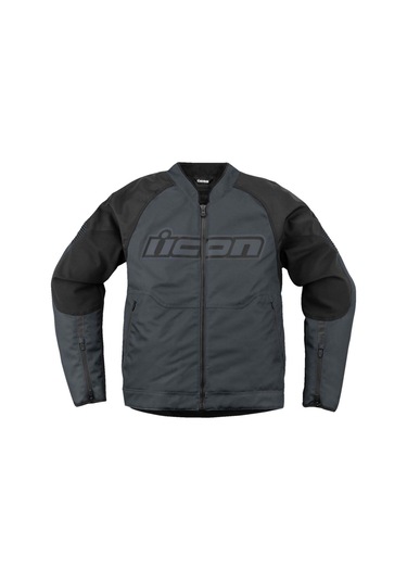 Icon Overlord 3 Korumalı Motosiklet Montu Siyah Koyu Gri