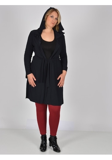 Nidya Moda Büyük Beden Spor Ceket-1016Çs Siyah