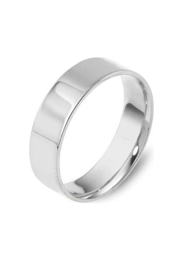 6 Mm Düz Sade Gümüş Çift Alyans Yüzük Tektaş Hediye Al38