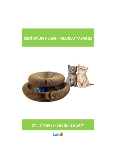 Şekillendirilebilir Dayanıklı Oluklu Kağıt Kedi Oyun Alanı
