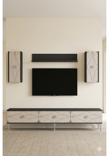 Tvr1897ats Alfa Tv Ünitesi Takımı Antrasit-beyaz-silver 180cm