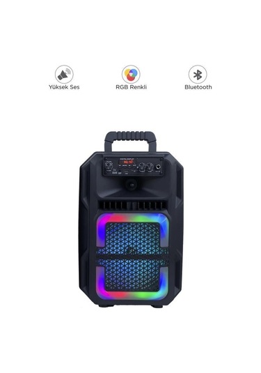 D25 Rgb Işıklı Mikrofonlu Kumandalı Usb/tf/fm/mıc/bt Bluetooth Hoparlör Siyah