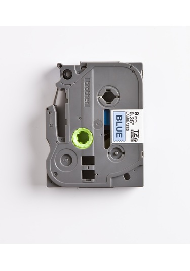 BROTHER P-TOUCH TZE-521 TZE-TAPE 9MM MAVİ ÜZERİNE SİYAH LAMİNASYONLU ETİKET