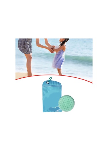 Suntek Kum Temizleme Torbası Fırçası Cilt Dostu Plaj Mavi MAvi