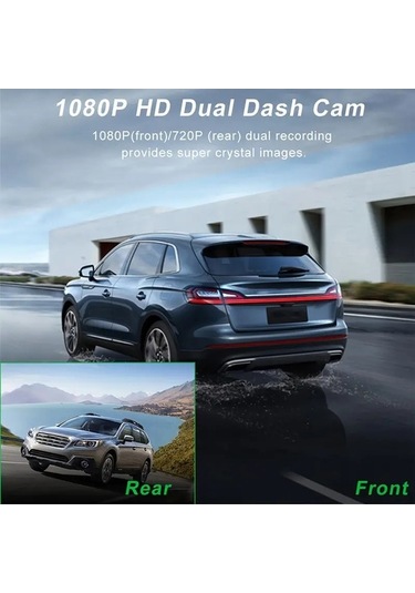 Novahub 1080p Araba Dvr Dash Kamera - 3 Lensli Sürüş Kaydedici - Gece Görüşü - Park İzleme - Çarpışma Kilitleme - Döngü Kaydı - Geri Vites Görüntüsü