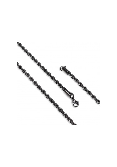 Fm Sarmal Halat Çelik Kolye 4mm 3183cek056 Siyah