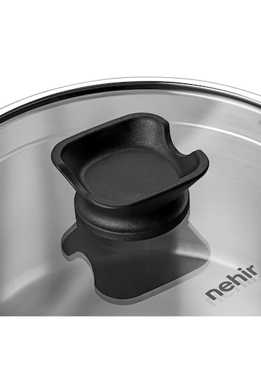 Nehir Napoli 24 Cm Paslanmaz Çelik Süzgeç Kapaklı Fonksiyonel Derin Tencere