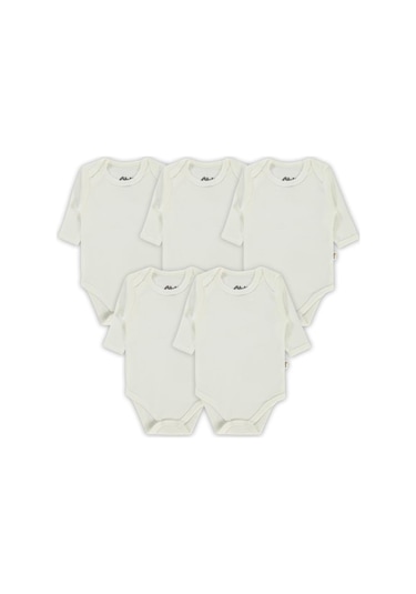 Civil Baby Düz Uzun Kol 5 li Çıtçıtlı Badi Beyaz