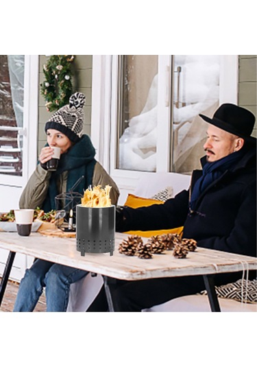 Shineyee Taşınabilir Demir Isıtıcı, Doğal Yakıt İle Verimli Isı, Ev/manzaralı Kullanıma Uygun, Isıdan Korumalı Ayaklı, Gümüş Rengi Küçük Odunluk Gri
