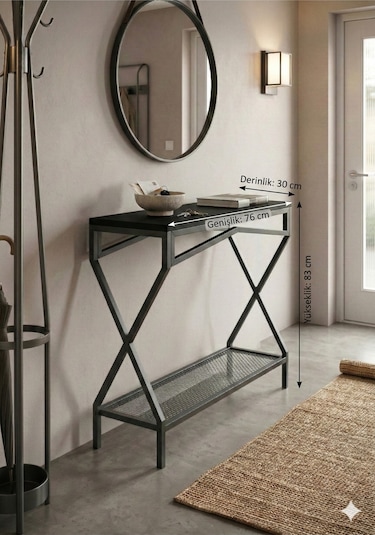 Metal Dresuar Mdf Cok Amaclı Siyah