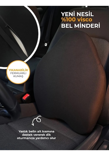 Devix Ortopedik Anatomik Bel Yastığı Sırt Destek Minderi Araba Ofis San