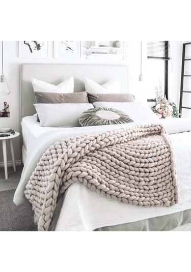 Springsun "kalın Örgü Yün Battaniye - Koltuk, Yatak Ve Klimalı Ortamlar İçin Şık Ve Sıcak Tutan" Diğer