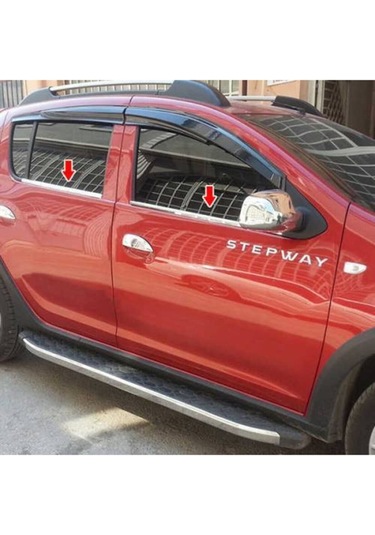 Dacia Sandero Stepway Uyumlu 2012-2020 Krom Cam Çıtası 4 Parça Paslanmaz Çelik