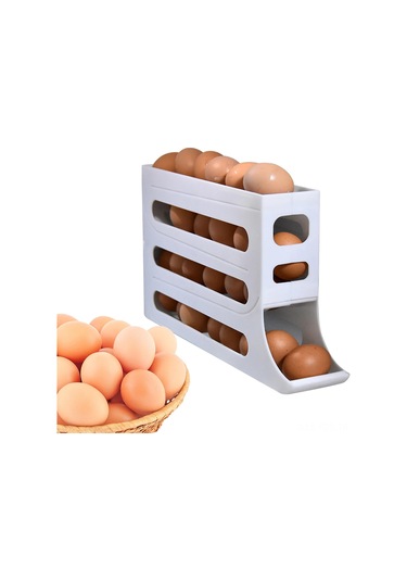 Fosenze Pratik Yumurta Saklama Ve Dağıtma Kutusu - Beyaz, 4 Katlı, Bpa İçermez, Kaymaz Tabanlı Beyaz