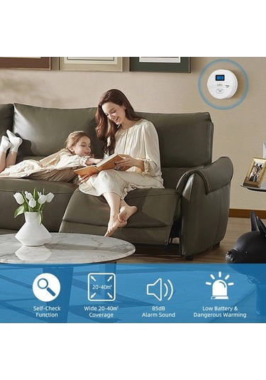 Dancemonkey Duman Ve Karbonmonoksit Dedektörü - 2'li Set, Lcd Ekranlı, Pil İle Çalışan