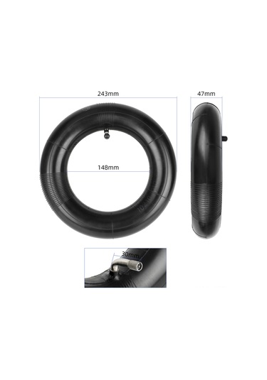 Geeroyoo Ulip 90 Derece Kalın İç Lastik, 255 80 Ebat, 90/65-6.5 Ve 80/65-6.5 Lastikler İçin, Siyah Kauçuk Yapı Siyah