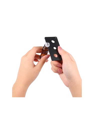 Samdoo 10 Adet 5ml Sarımsı Cam Uçucu Yağ Flakonu - Rulman Topu, Damlaticı Ve Açıcı İçeren Taşınabilir Depolama Siyah