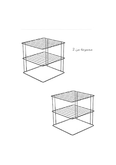 Eva Metal Tasarim Siyah 2 Adet Tabaklık 3 Katlı Dolap Içi Tabak Mutfak Ve Tezgah Düzenleyici Raf. Siyah