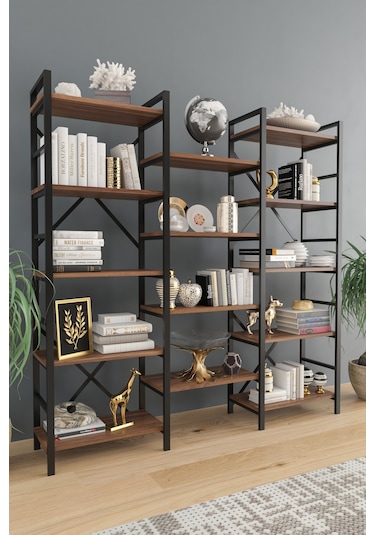 Gada Metal Kitaplık Ceviz