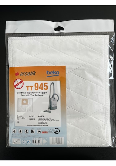 Arçelik Uyumlu- Beko Tt 945 Elektrikli Süpürge Sentetik Toz Torbası