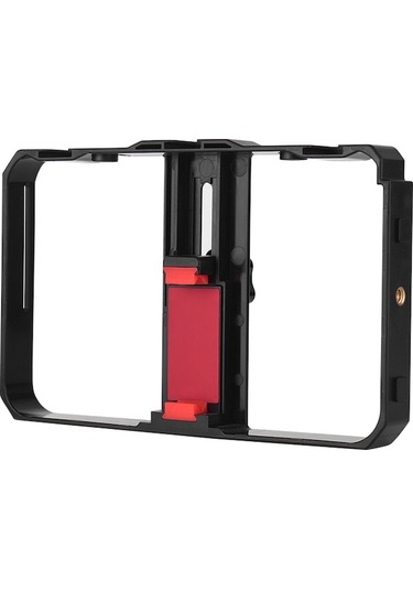 Profesyonel Telefon Sabitleyici - 3 Hotshoe Bağlantılı Hafif Video Çekim Kafesi Siyah Siyah