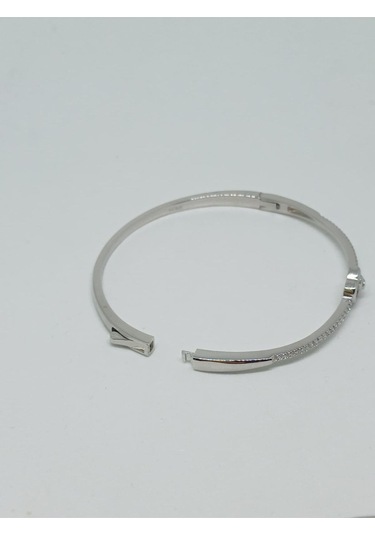 925 Ayar Gümüş Kalp Figürlü Taşlı Kadın Bileklik Zarif Ve Şık Tasarım Gümüş