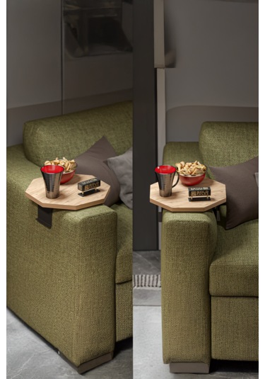 İkili Yan Sehpa Ayarlanabilir Tepsi Sekizgen Atlantik Çam