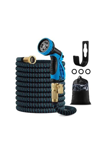 Reedark Genişleyebilir Bahçe Hortumu - 7.5/15m Esnek, Pratik, Nozullu Zemin, Bahçe, Evcil Hayvan