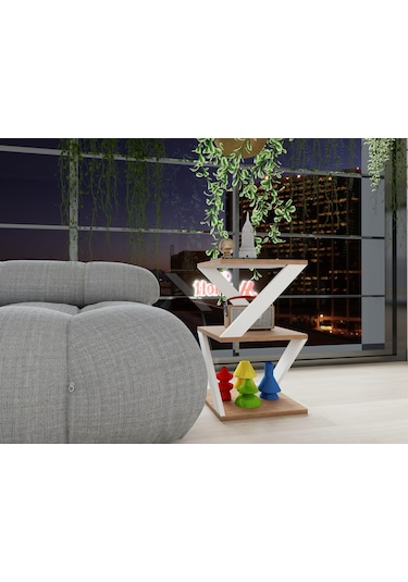 Bubon Yan Sehpa Marbellakiraz-beyaz Renk