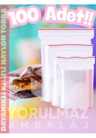 11x14 Kilitli Torba 100 Lü Şeffaf Zipli Poşet Orta Boy, Dayanıklı