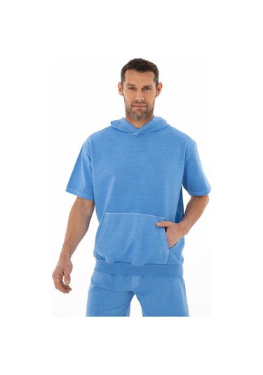 AR-MA Arma Erkek Oversize Kısa Kollu Kanguru Cepli Kapşonlu Sweatshirt 001 AR-MA Arma Erkek Oversize Kısa Kollu Kanguru Cepli Kapşonlu Sweatshirt 001