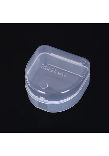 1 Adet Diş Kutusu Protez Diş Saklama Kutusu Ağız Koruyucusu Konteyner 6.4x6.5x3.5cm