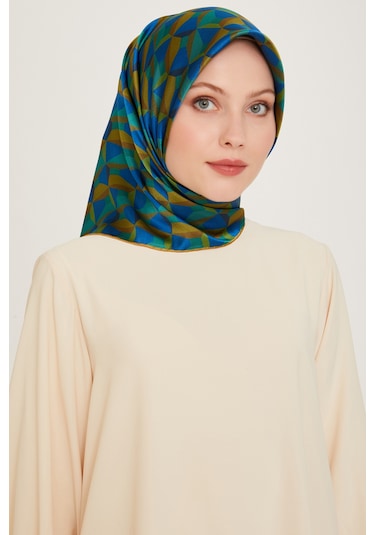Dj Saf İpek Eşarp 9204d01 S Sura - 03693 33 Yeşil - Mavi