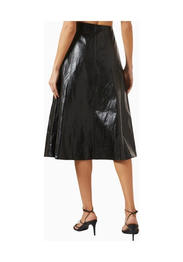 Marella Coated Twill Flared Midi Etek, Modern Ve Şık Tasarım Siyah