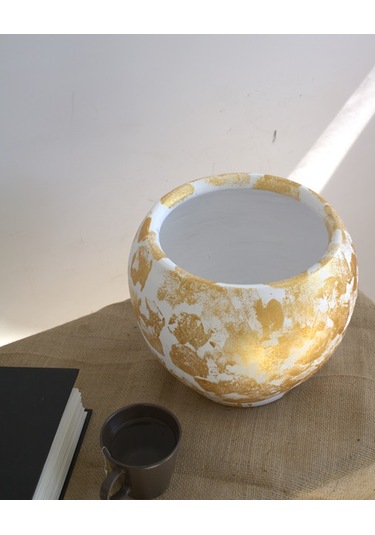 Çömlek Vazo 22x24 Cm Toprak Vazo Dekoratif Vazo