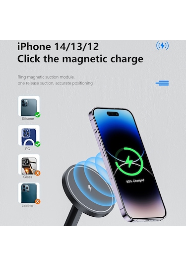 Butu 12-15 Serisi İçin W14 3'ü 1 Arada Manyetik Kablosuz Şarj Cihazı