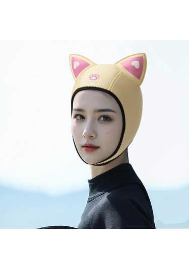 Suntek Dalış Başlığı Başlık Neopren Wetsuit Kapağı Sarı