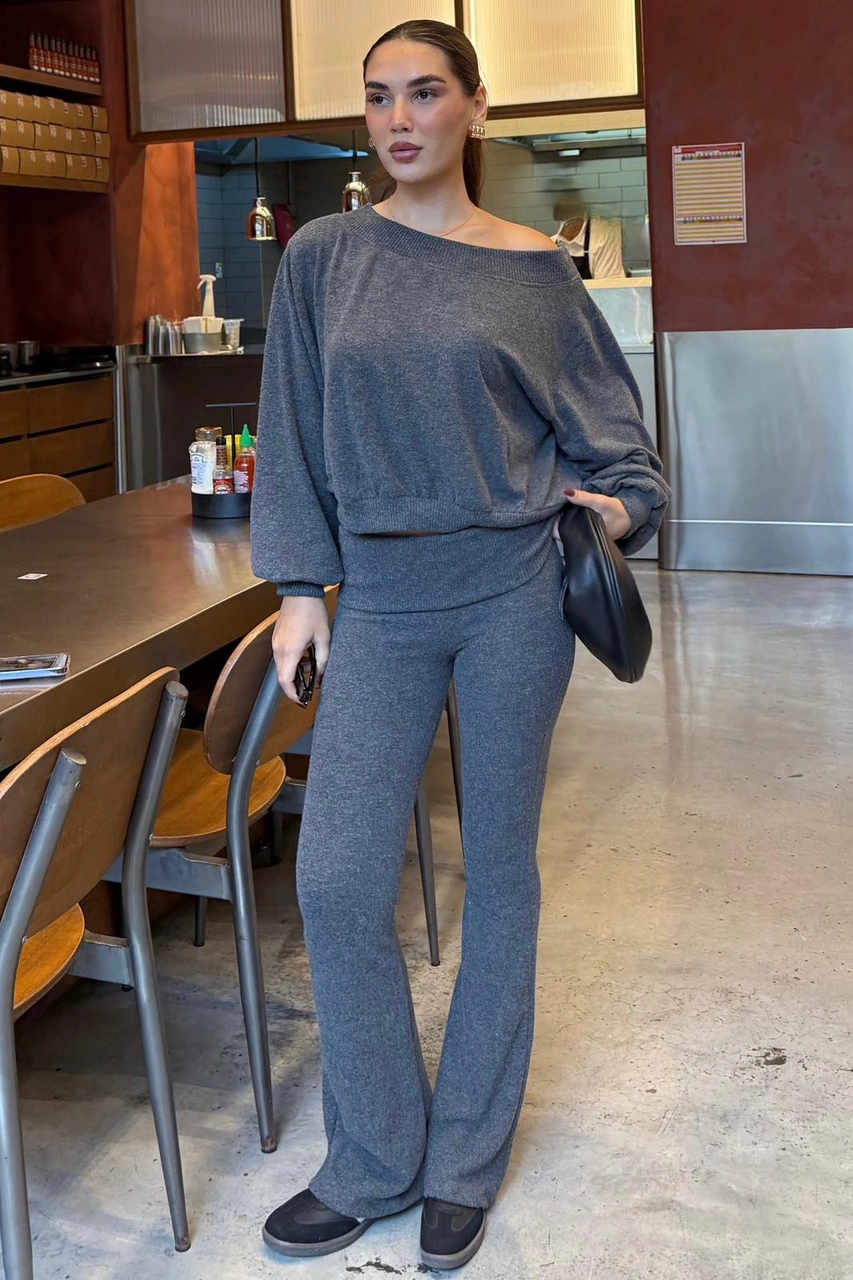 Antrasit Bluz Pantolon İkili Takım Mg2289 Antrasit