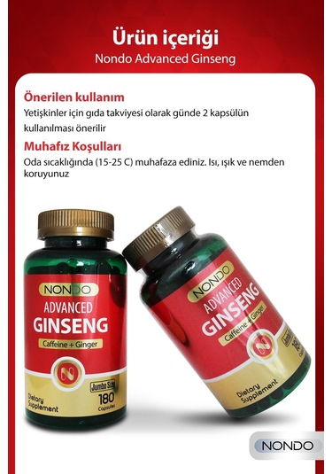 Nondo Ginseng 180 Kapsül Jumbo Boy