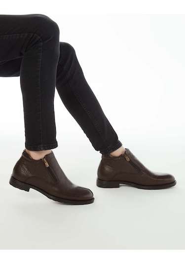 Tamer Tanca Erkek Hakiki Deri Kahverengi Floter Klasik Bot 285 1074kb Erk Bot Kahve Floter