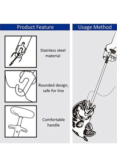 Alüminyum Alaşım Dekuplör T Şeklinde Balık Kancası Çıkarıcı Deniz Balıkçılığı Ekipmanı 24 X 7,5cm, Boyut:mavi