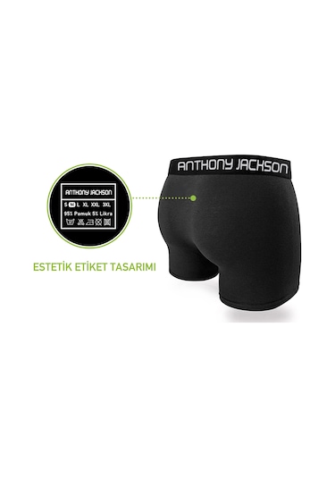 Anthony Jackson Likralı 6'Lı Kutu Premium Erkek Boxer Ronin