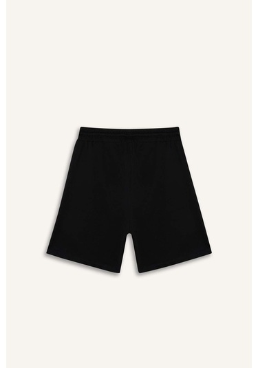 DeFacto Slim Fit Dar Kesim Cepli Pamuklu Basic Düz Bermuda Şort W1105AZ25SPBK81