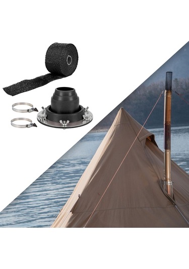 Suntek Çadır Soba Jack Baca Silikon Anti Haşlanma Koruma Siyah Siyah