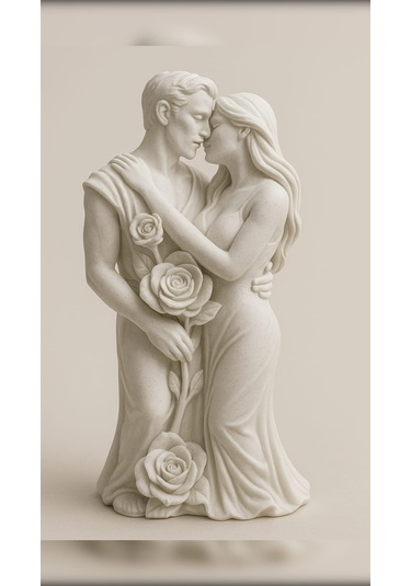 El Yapımı Güllü Çiftler Biblo Romantik Ve Zarif Dekor