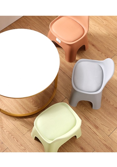 Kalınlaşmış Ev Küçük Tezgah Çocuk Sırtlı Sandalye-turuncu Renk