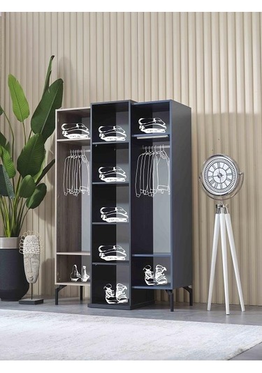 Dolap Urlu Denim 90414 Model Gardrop Yüksek Ayak 3kapı Kalite Malzeme El Yapım