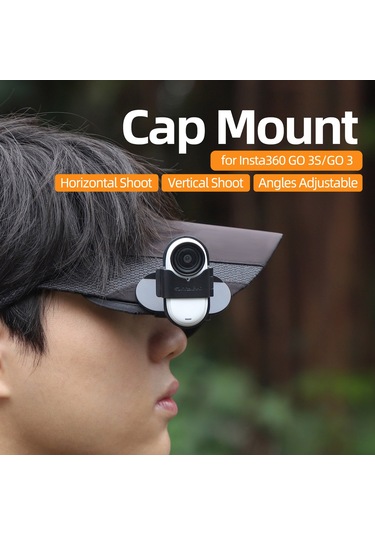 Sunnylıfe G3s-j867 Insta360 Go 3 S/go 3 Eylem Kamera Şapka Ağız Klip 360 Derece Rotasyon Şapka Montaj Klipsi