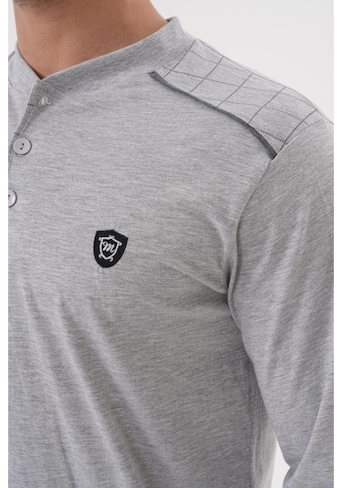 Mecit 2982 Gri Büyük Beden Uzun Kollu Erkek Pijama Takımı Gri